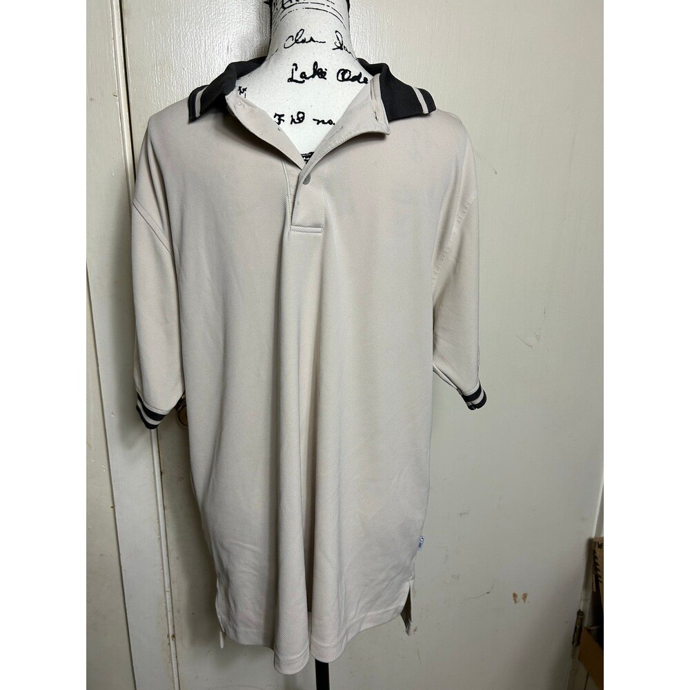 Cross Creek microfiber polyester knit button up Golf Polo men’s size Large